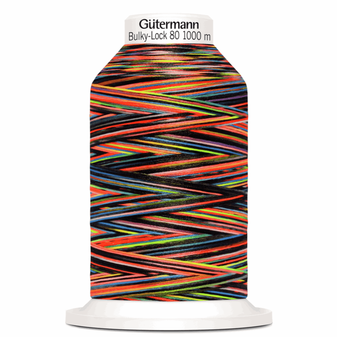 Gutermann Overlock Yarn - Bulky-Lock 80 : 1000 M Black Multicolour (9842)-Thread-Jelly Fabrics