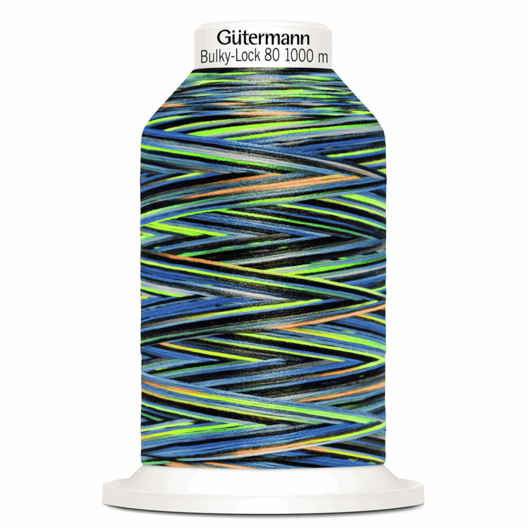 Gutermann Overlock Yarn - Bulky-Lock 80 : 1000 M Black-Blue-Green (9858)-Thread-Jelly Fabrics