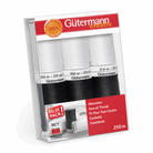 Gutermann Sew-All Thread Set - Black & White (6x 250M)-DIY Kit-Jelly Fabrics