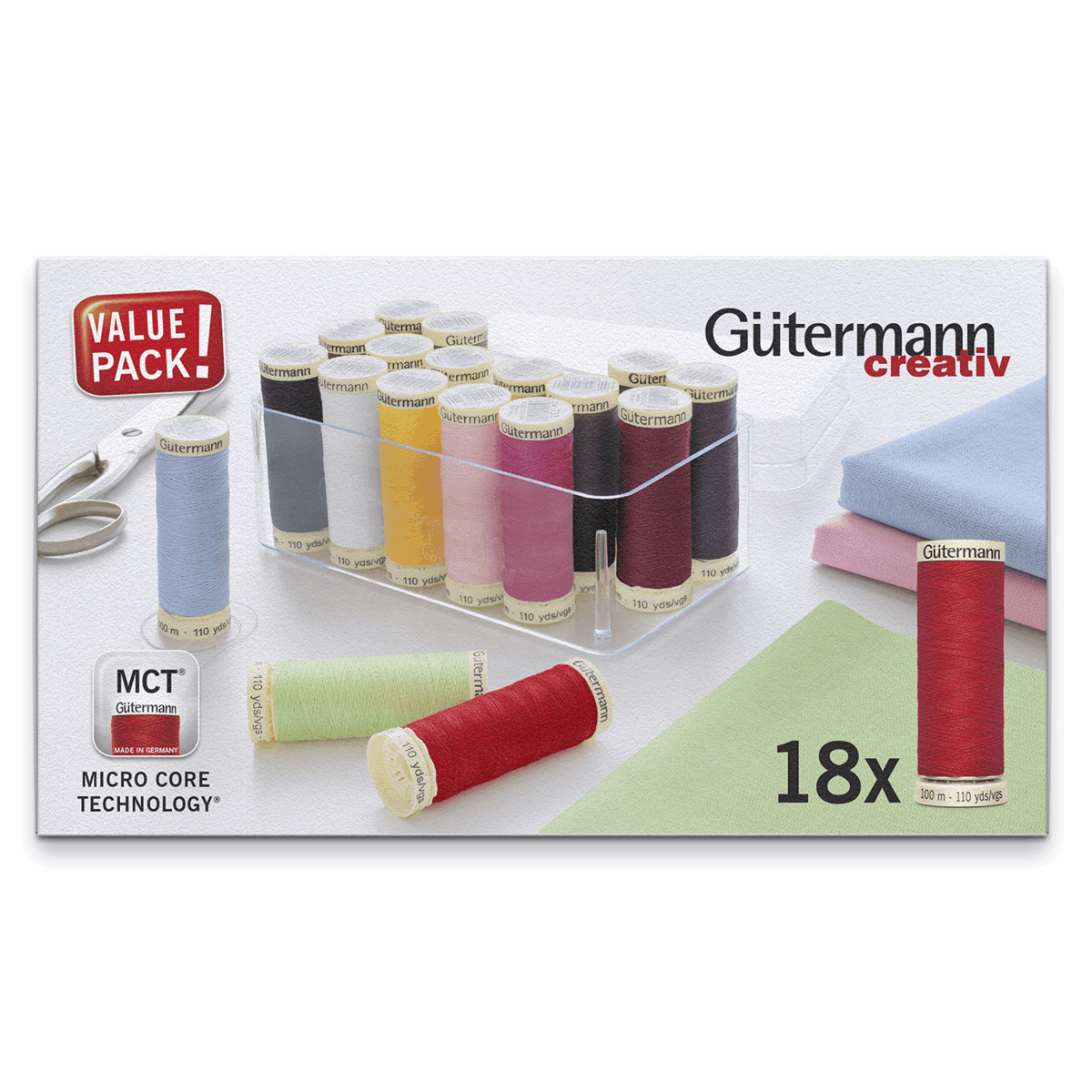 Gutermann Sew-All Thread Set & Box - Assorted (18x 100M)-DIY Kit-Jelly Fabrics