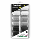 Madeira Overlock Yarn - Aerolock 180 : 2000 M Black, Grey & White-Thread-Jelly Fabrics