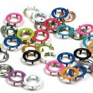 Snap buttons - 9mm Non-sew metal snap fasteners - Pink (20 pcs)-Accessories-Jelly Fabrics