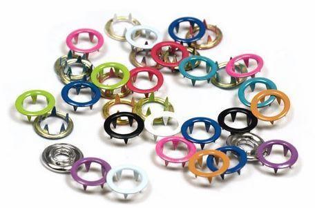 Snap buttons - 9mm Non-sew metal snap fasteners - Pink (20 pcs)-Accessories-Jelly Fabrics