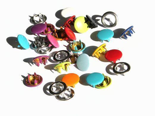 Snap buttons - 11mm Non-sew metal snap fasteners - Turquoise closed (20 pcs)-Accessories-Jelly Fabrics