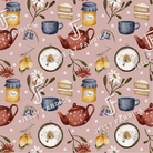Cotton Jersey - Come for Tea in Rose (EXCLUSIVE)-Jersey Fabric-Jelly Fabrics