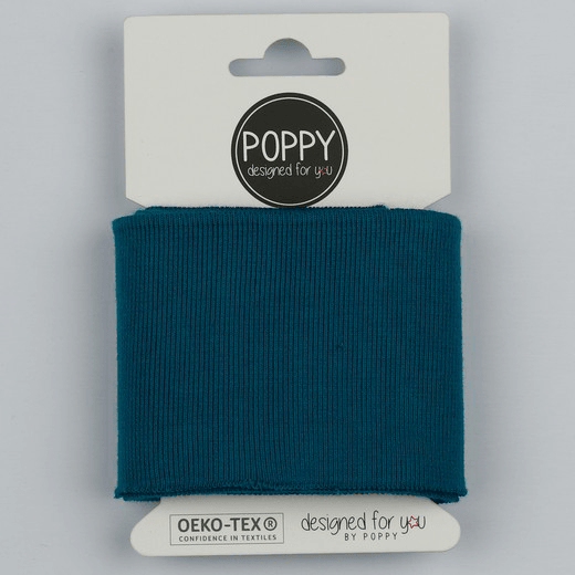 Ready Made Cuff - Solid Petrol-Cuff Ribbing-Jelly Fabrics