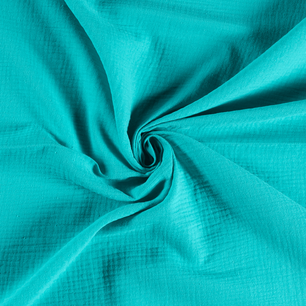 Double Gauze - Turquoise-Muslin Fabric-Jelly Fabrics