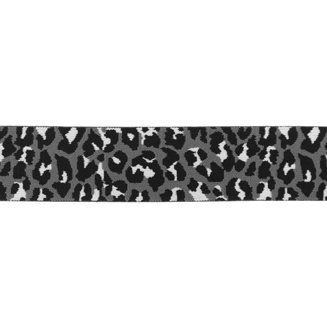 Elastic - Panther Spots in Grey elastic 40mm-Elastic-Jelly Fabrics