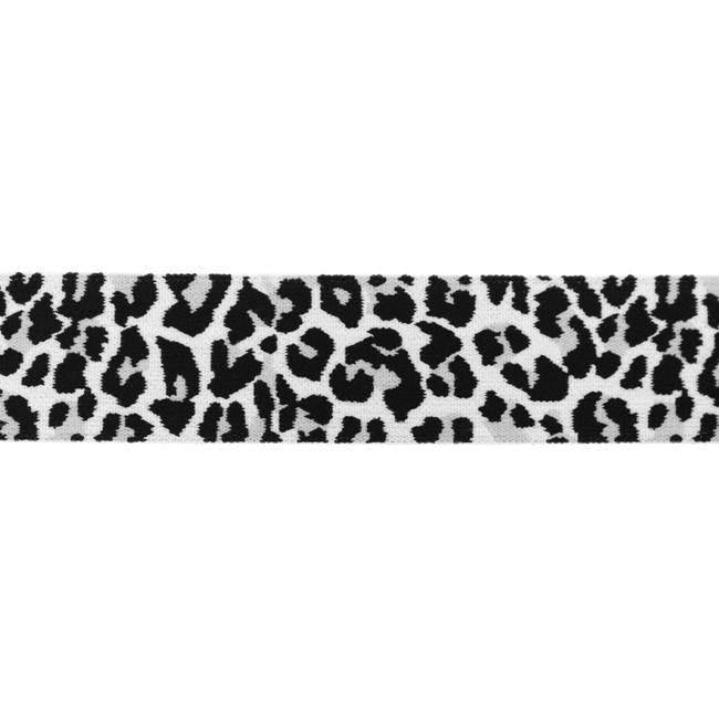Elastic - Panther Spots in White elastic 40mm-Elastic-Jelly Fabrics