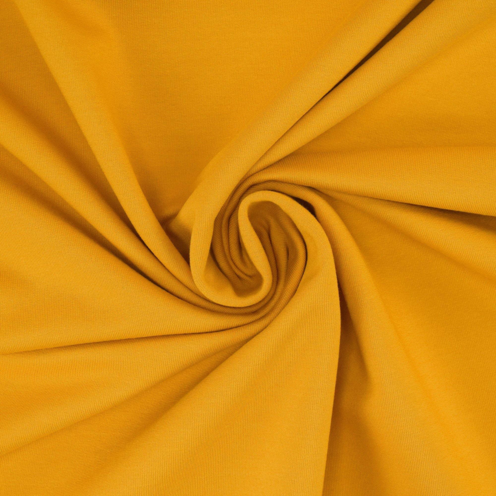 French Terry Knit Fabric - Solid Mustard-French Terry-Jelly Fabrics