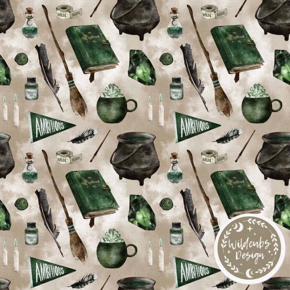 Cotton Jersey - Forever Wizardry Emerald (EXCLUSIVE)-Jersey Fabric-Jelly Fabrics