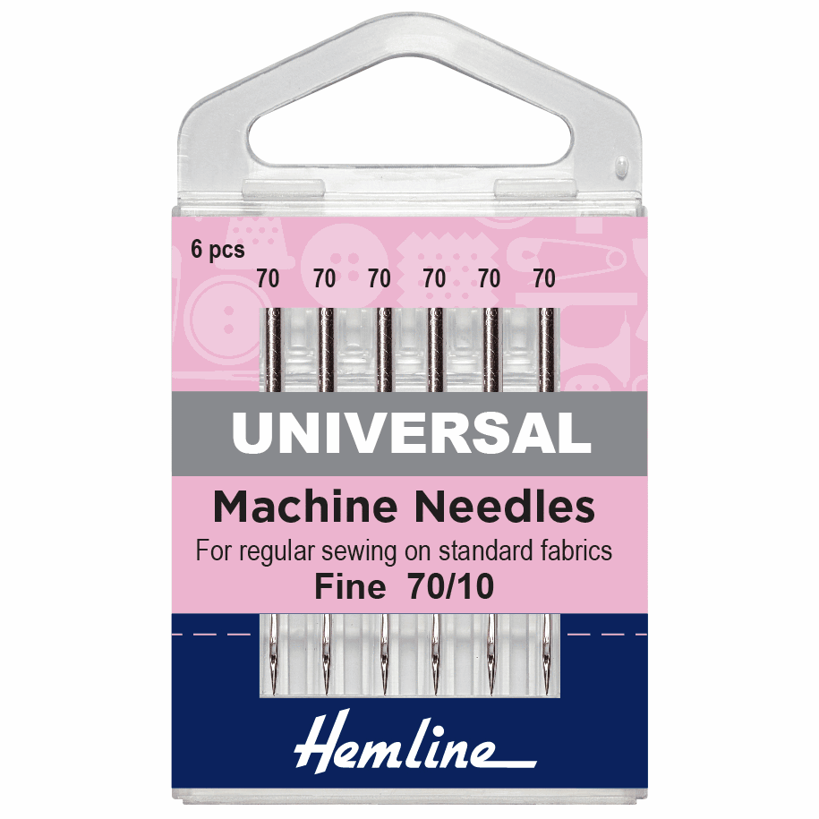Hemline Sewing Machine Needles - Universal - Fine 70/10 (pack of 6)-Accessories-Jelly Fabrics