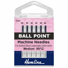 Hemline Sewing Machine Needles - Ball Point - Medium 80/12 (pack of 6)-Accessories-Jelly Fabrics