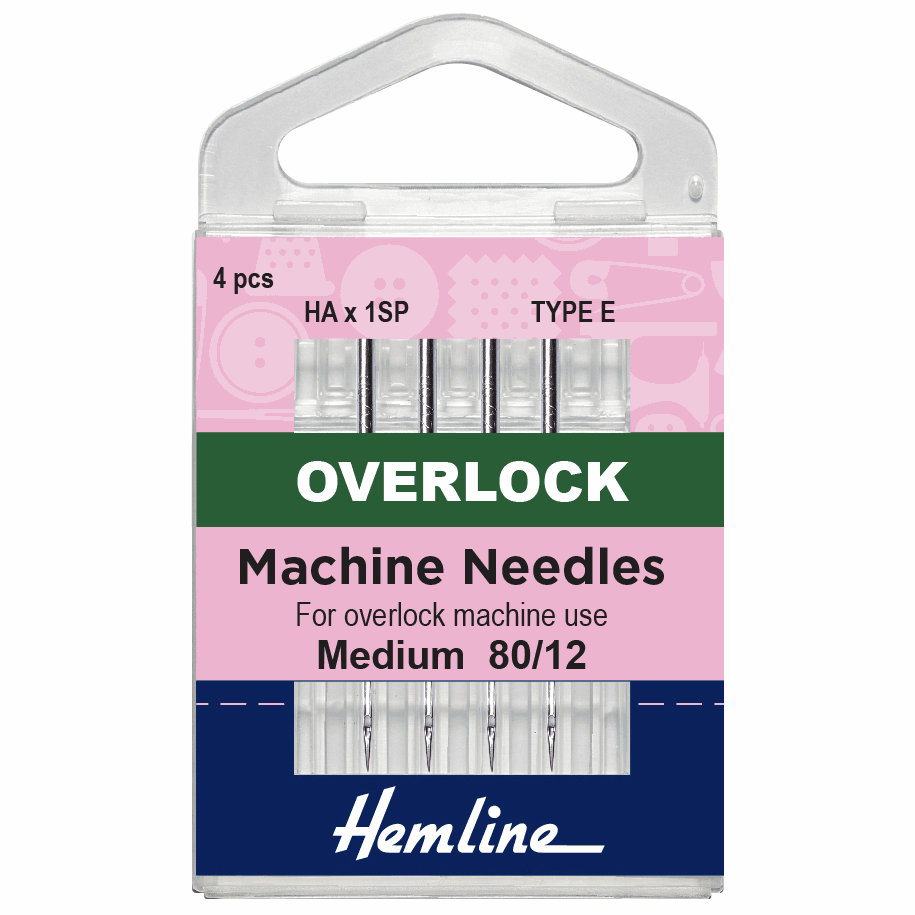 Hemline Overlock/Serger Machine Needles - Type E - Medium 80/12 (4 pieces)-Accessories-Jelly Fabrics