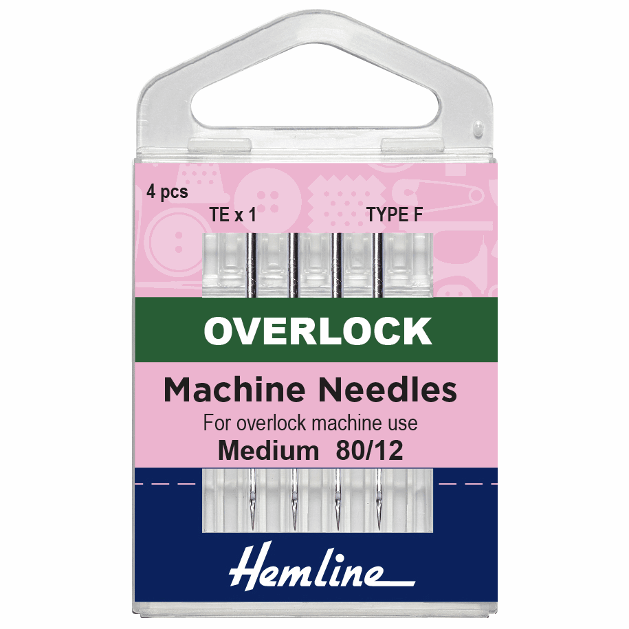 Hemline Overlock/Serger Machine Needles - Type F - Medium 80/12 (4 pieces)-Accessories-Jelly Fabrics