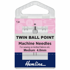 Hemline Sewing Machine Needles - Twin Ball Point - 80/12 - 4mm (1 piece)-Accessories-Jelly Fabrics