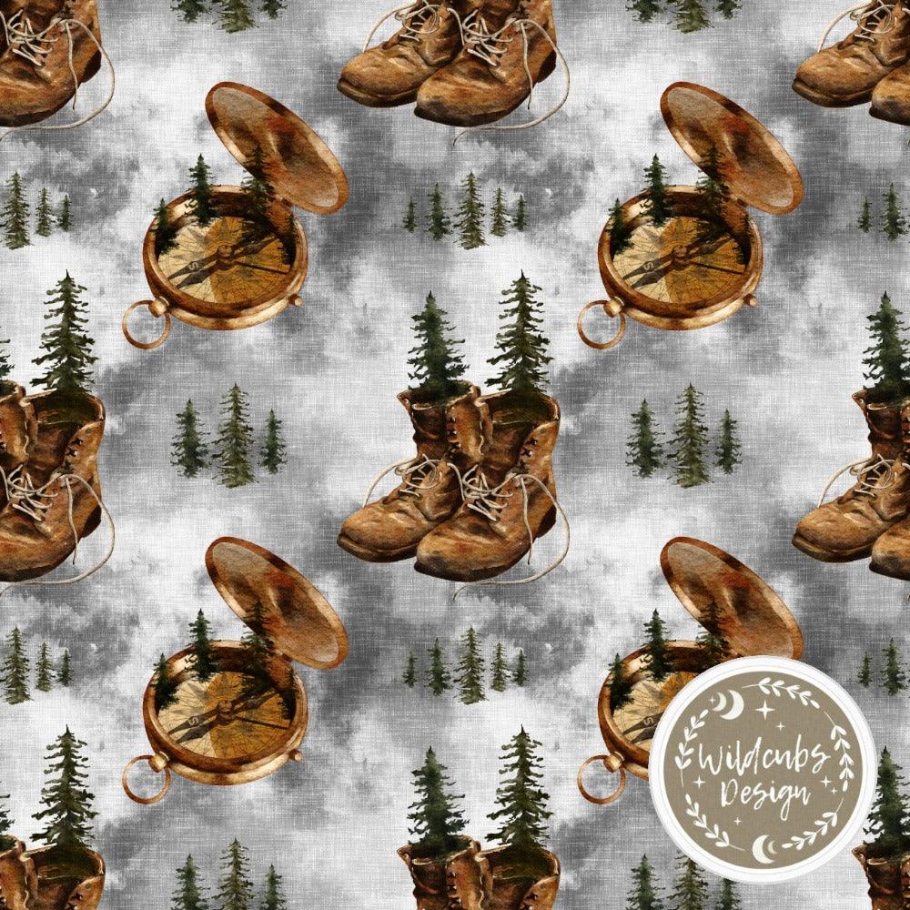 PRE-ORDER!!! - Organic Cotton Jersey - Into the Forest Stormy (EXCLUSIVE) (due Mar)-Jersey Fabric-Jelly Fabrics