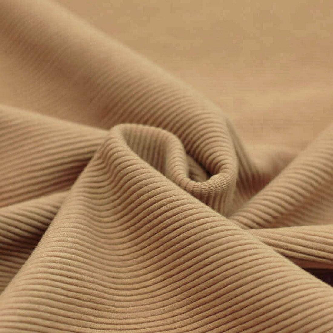 Ribbed Jersey - Camel-Jersey Fabric-Jelly Fabrics