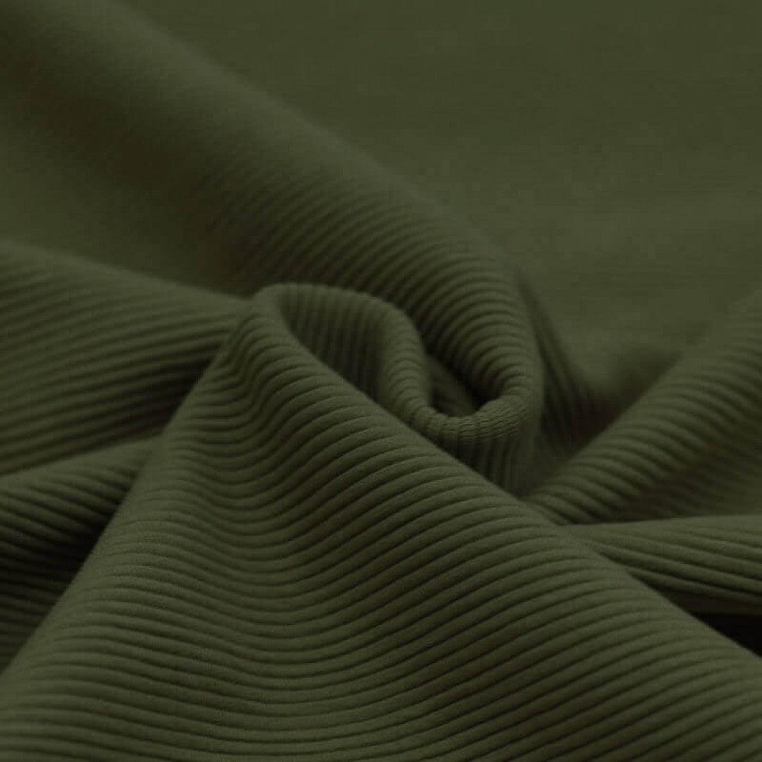 Ribbed Jersey - Army Green-Jersey Fabric-Jelly Fabrics