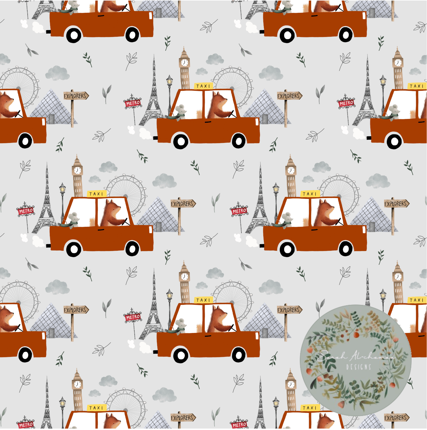 Cotton Jersey - Sightseeing in Dove (EXCLUSIVE)-Jersey Fabric-Jelly Fabrics