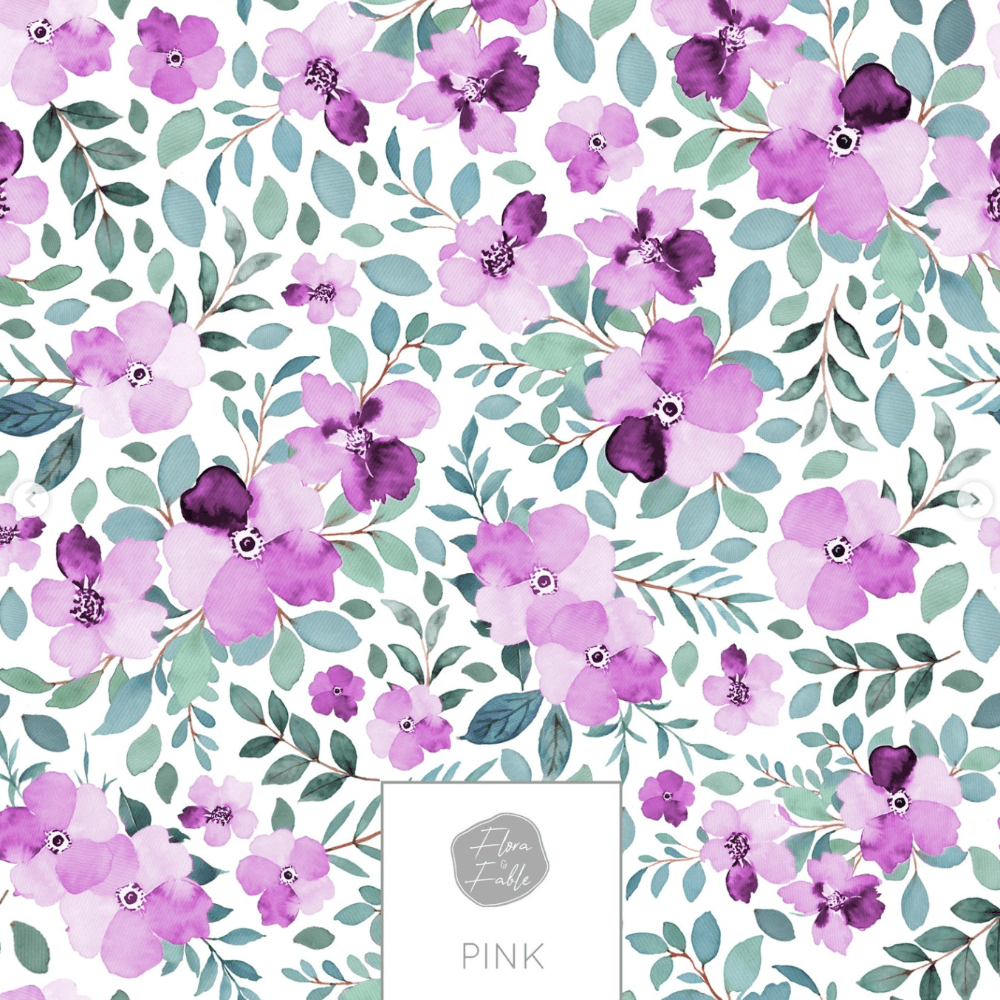 Cotton Jersey - Fleurie in Violet (EXCLUSIVE)-Jersey Fabric-Jelly Fabrics