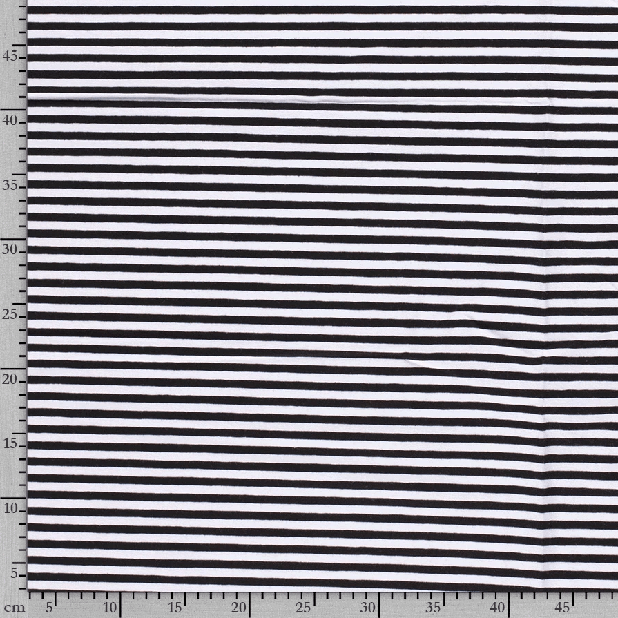Cotton Jersey Black and White Stripes