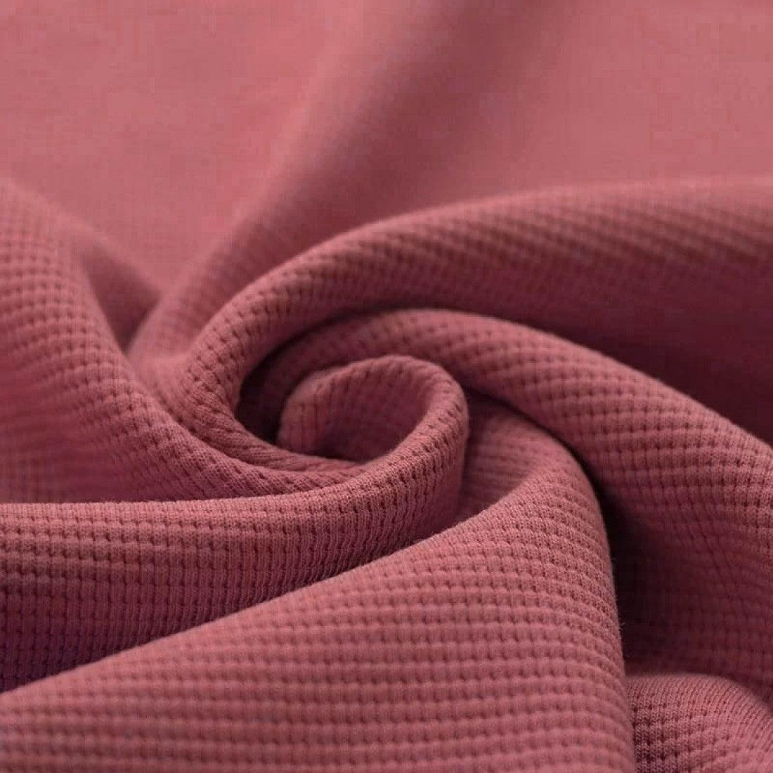 Waffle Knit - Raspberry-Jersey Fabric-Jelly Fabrics