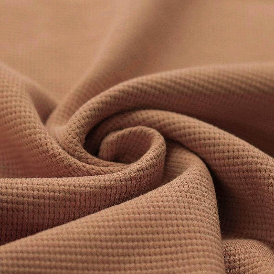Waffle Knit - Dusty Peach-Jersey Fabric-Jelly Fabrics