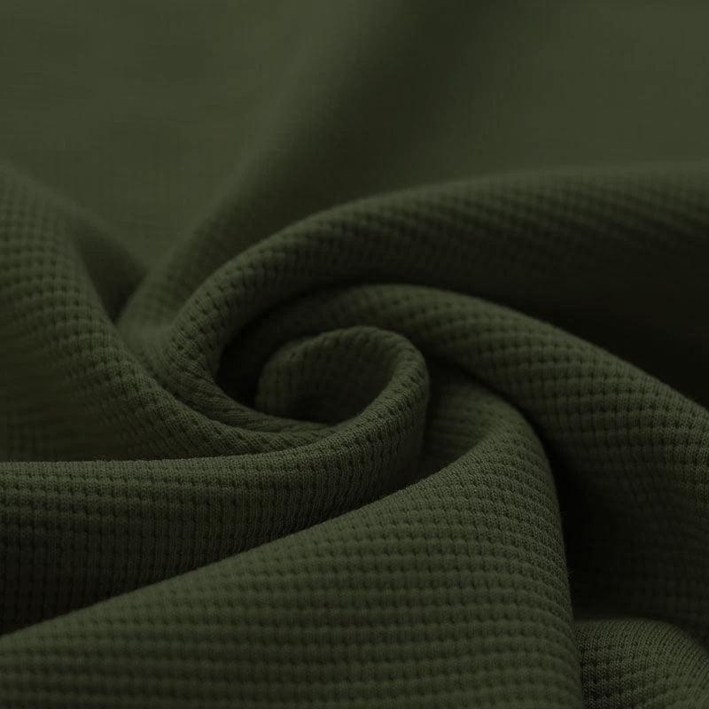 Waffle Knit - Army Green-Jersey Fabric-Jelly Fabrics