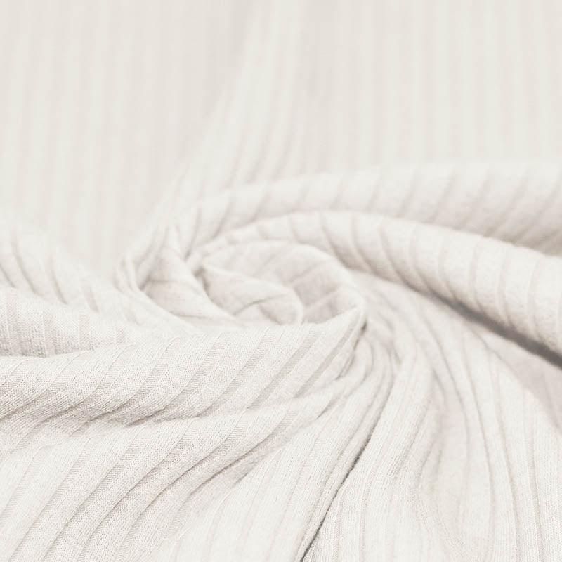 Wide Drop Needle Rib Jersey - Ecru-Jersey Fabric-Jelly Fabrics