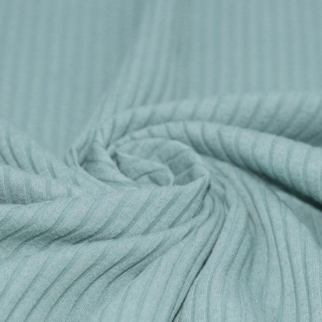 Wide Drop Needle Rib Jersey - Sea Green-Jersey Fabric-Jelly Fabrics