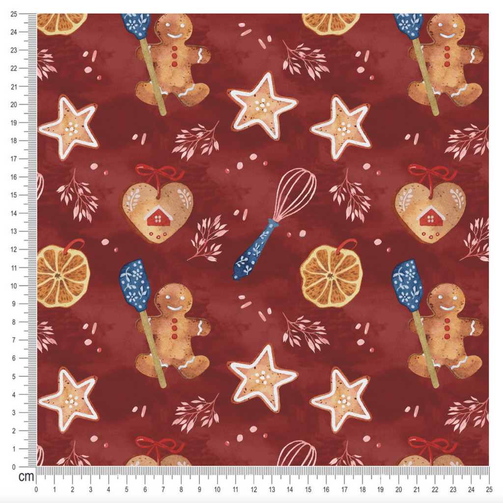 PRE-ORDER!!! - Baking Spirits Bright - Bordeaux (EXCLUSIVE) (due July)-Jersey Fabric-Jelly Fabrics