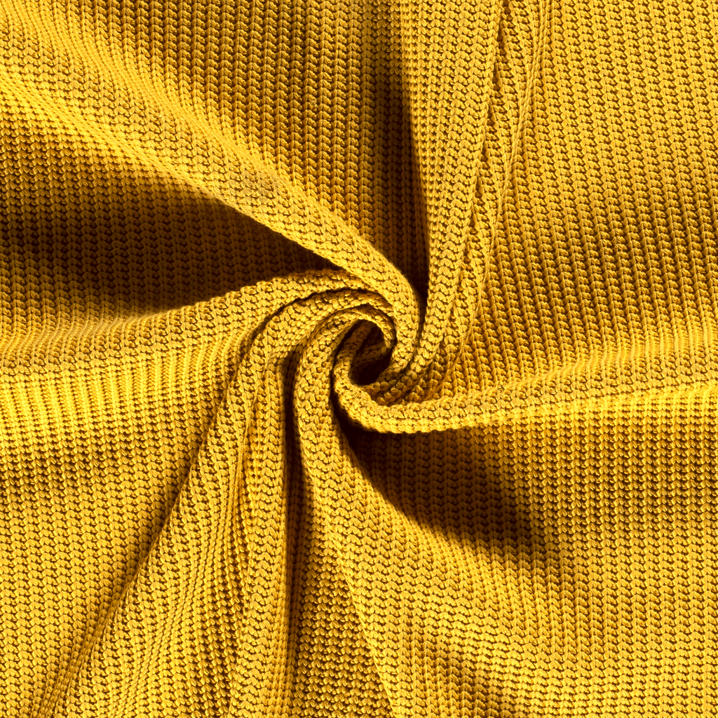Chunky Knit Fabric - Ochre-Rib Knit-Jelly Fabrics