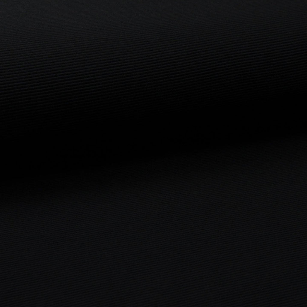 Ribbed Jersey - Black-Jersey Fabric-Jelly Fabrics