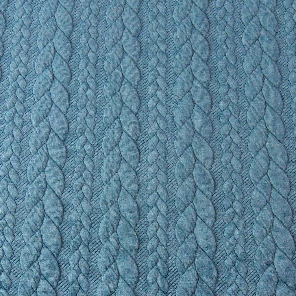 Cable Knit Jersey - Solid in Petrol-Jacquard-Jelly Fabrics