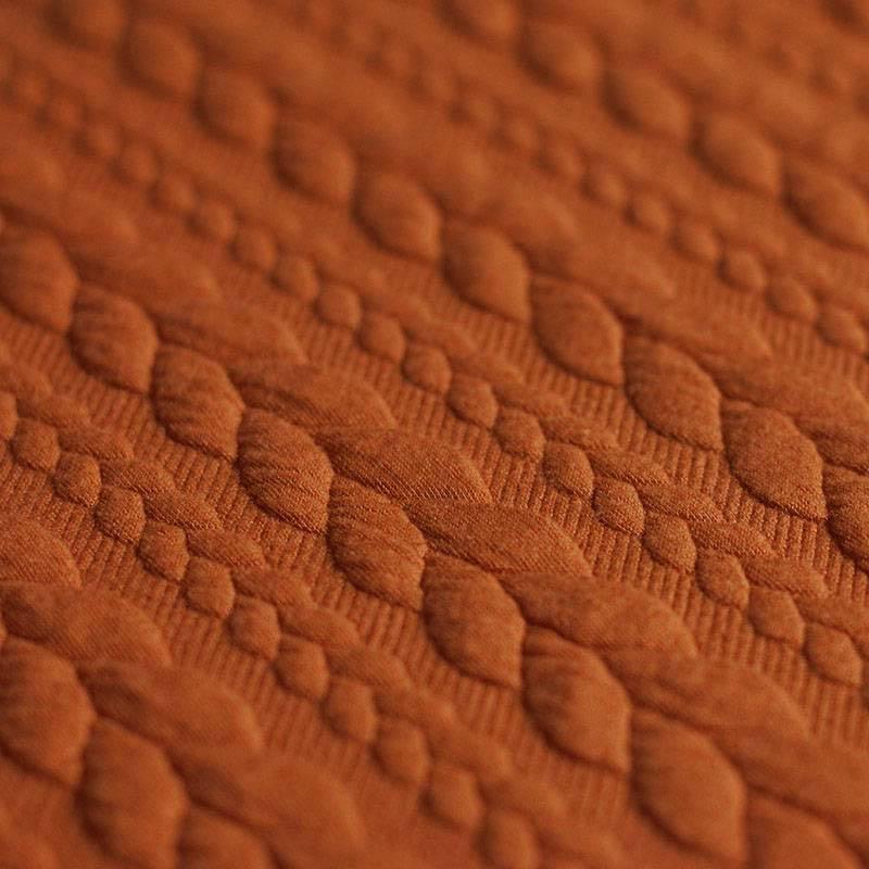 Cable Knit Jersey - Solid in Cognac-Jacquard-Jelly Fabrics