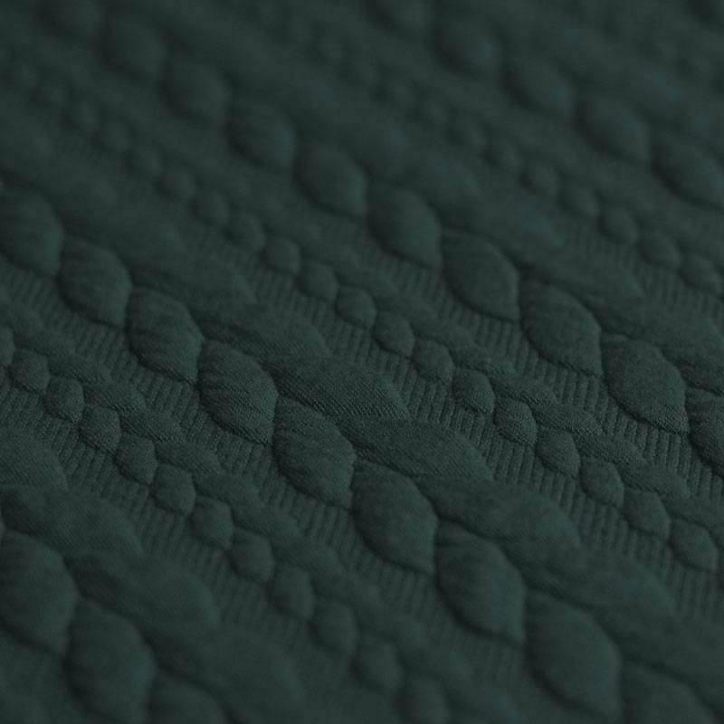 Cable Knit Jersey - Dark Green-Jacquard-Jelly Fabrics