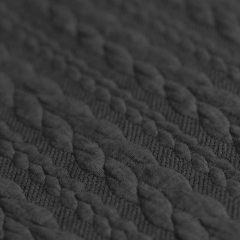 Cable Knit Jersey - Solid in Dark Grey-Jacquard-Jelly Fabrics