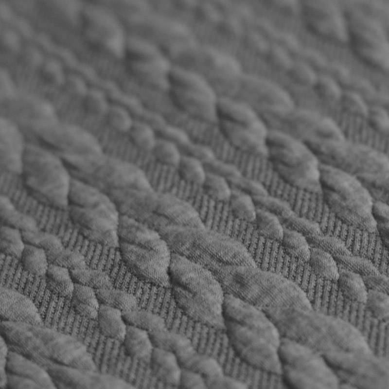 Cable Knit Jersey - Solid in Grey-Jacquard-Jelly Fabrics
