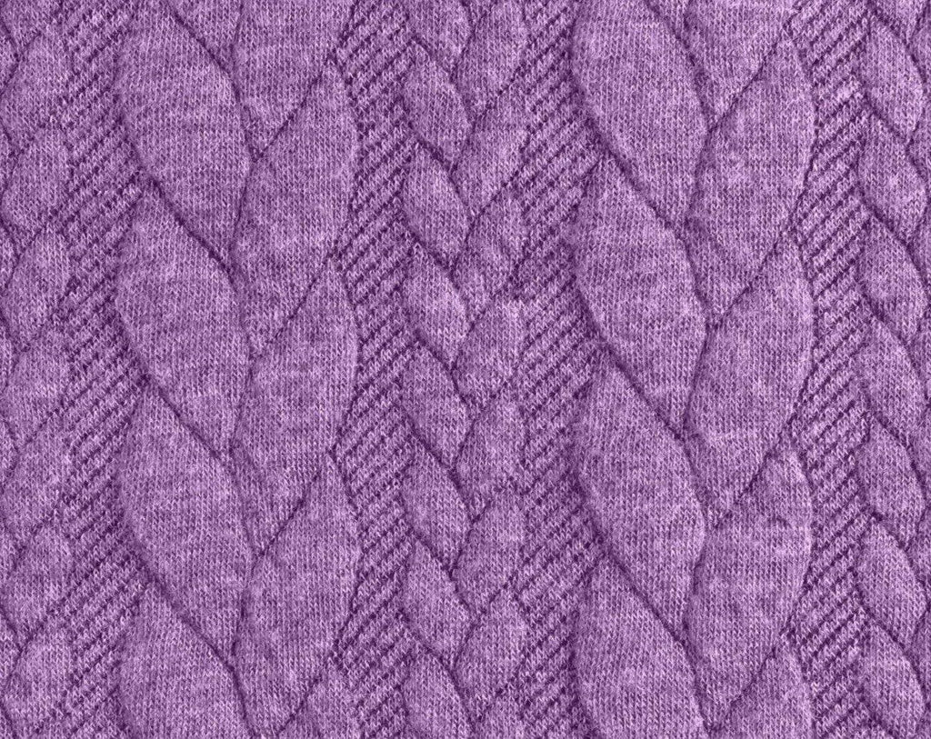 Cable Knit Jersey - Lavender-Jacquard-Jelly Fabrics
