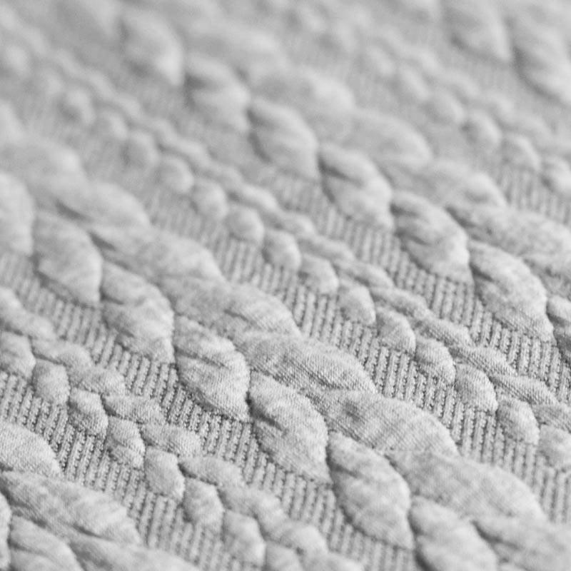 Cable Knit Jersey - Solid in Light Grey-Jacquard-Jelly Fabrics