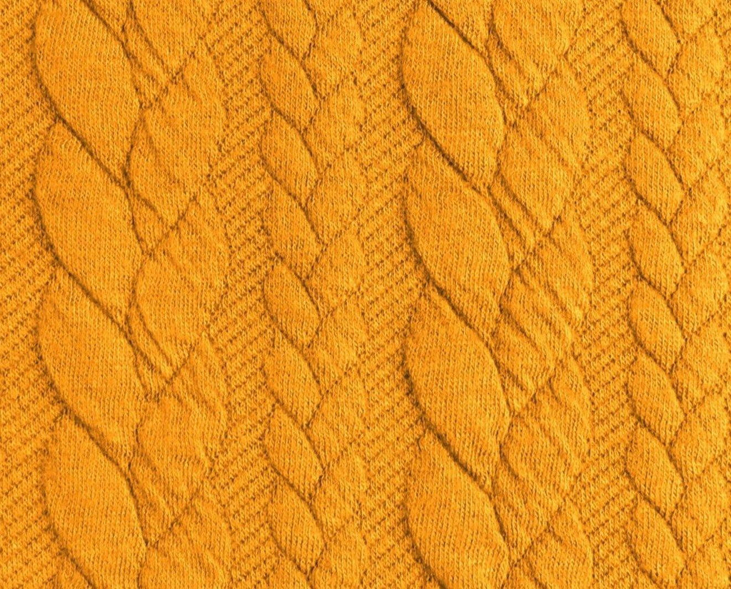 Cable Knit Jersey - Ochre-Jacquard-Jelly Fabrics