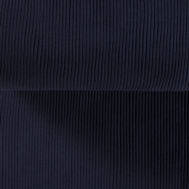 Chunky Tubular Ribbing - Navy Blue-Rib Knit-Jelly Fabrics