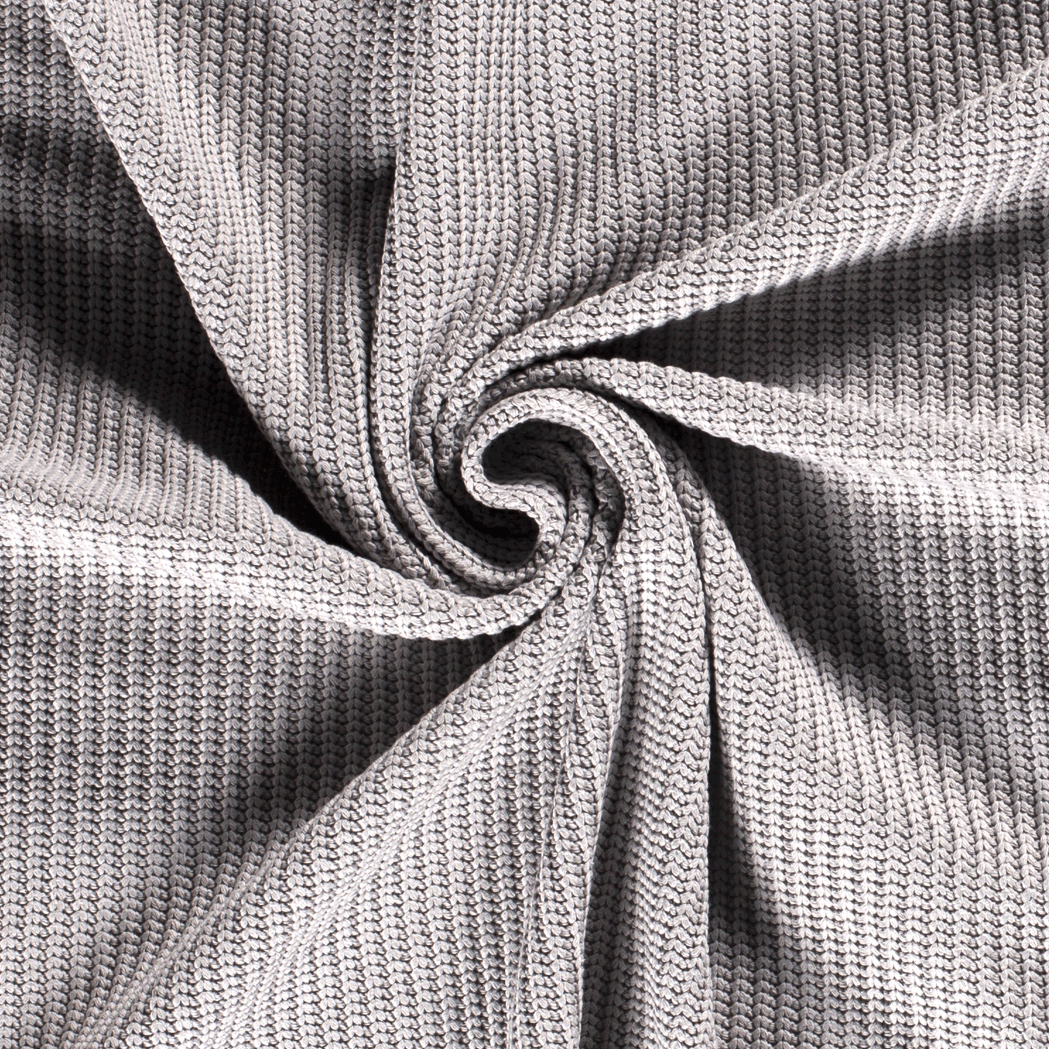 Chunky Knit Fabric - Light Grey-Rib Knit-Jelly Fabrics