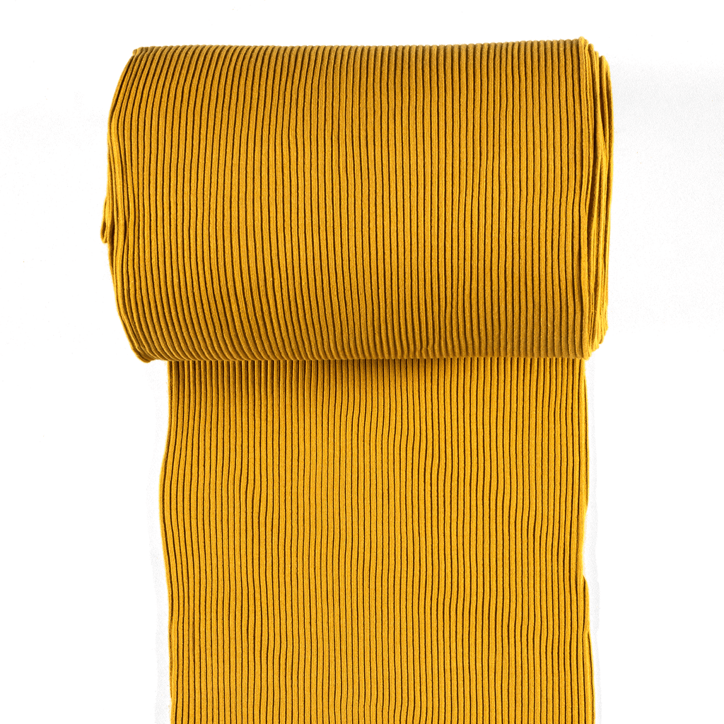 Chunky Tubular Ribbing - Ochre-Rib Knit-Jelly Fabrics
