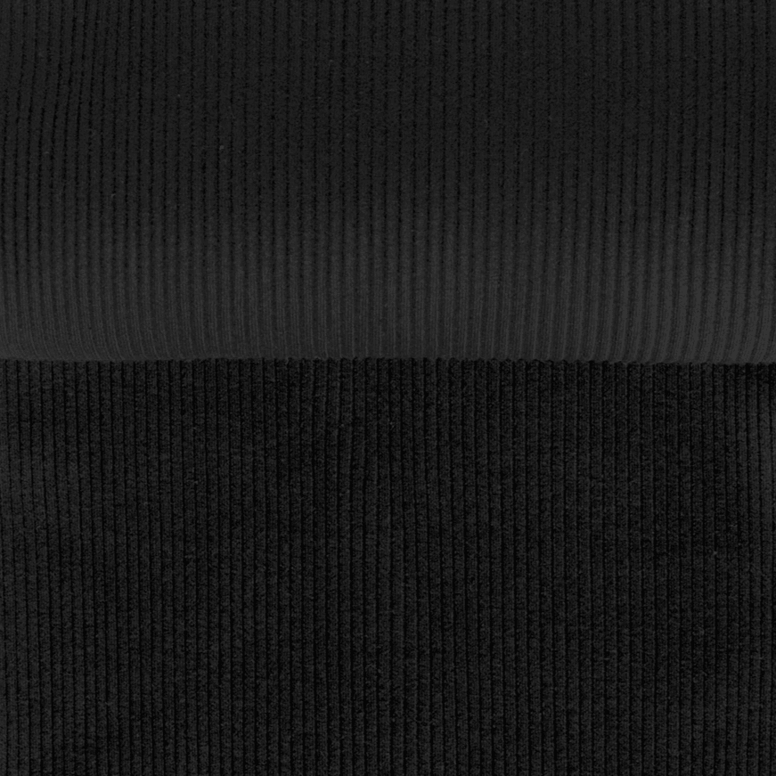 Chunky Rib Knit Fabric - Black tubular ribbing | Jelly Fabrics – Jelly ...