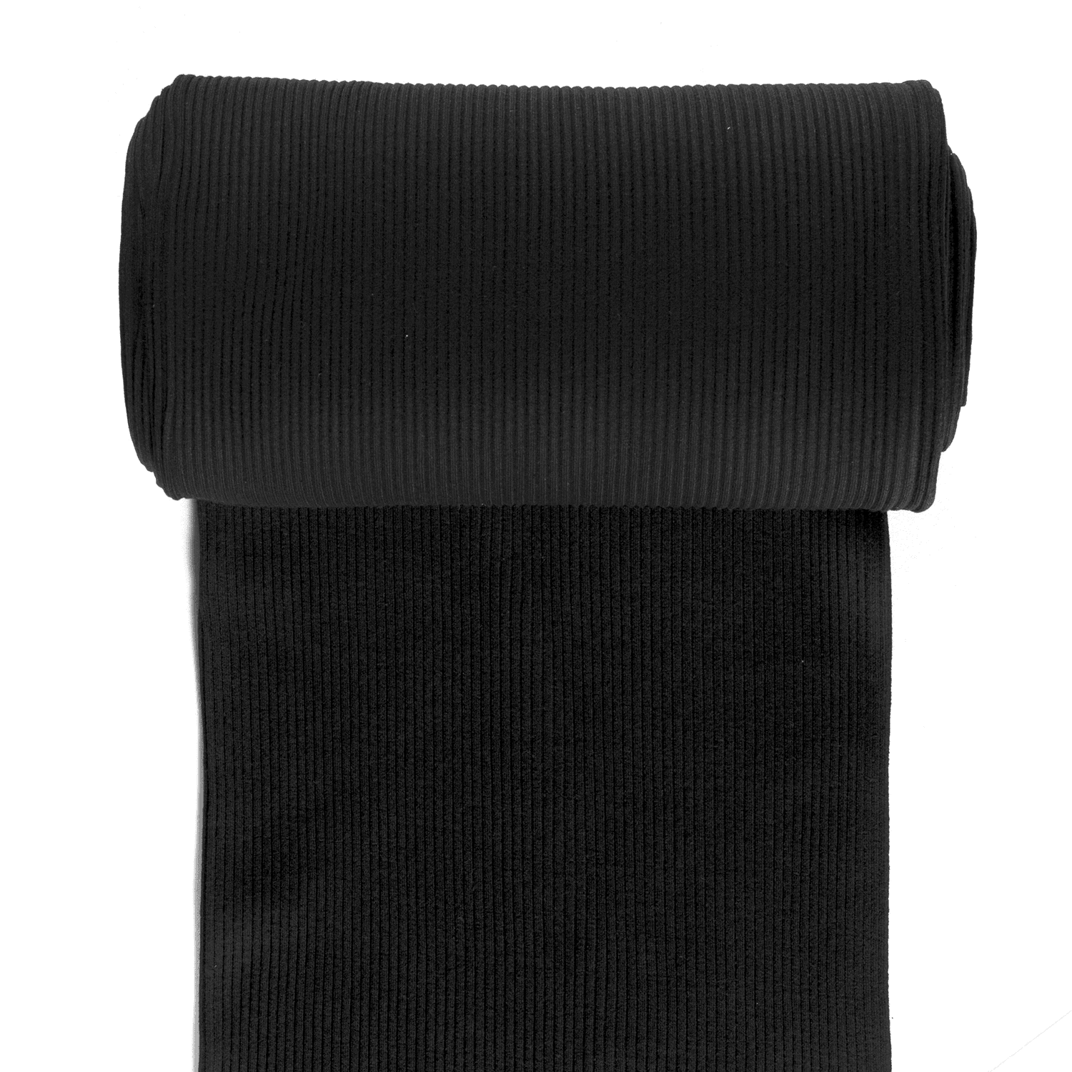 Chunky Tubular Ribbing - Black-Rib Knit-Jelly Fabrics