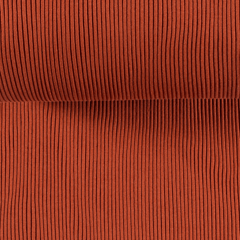 Chunky Tubular Ribbing - Rust-Rib Knit-Jelly Fabrics
