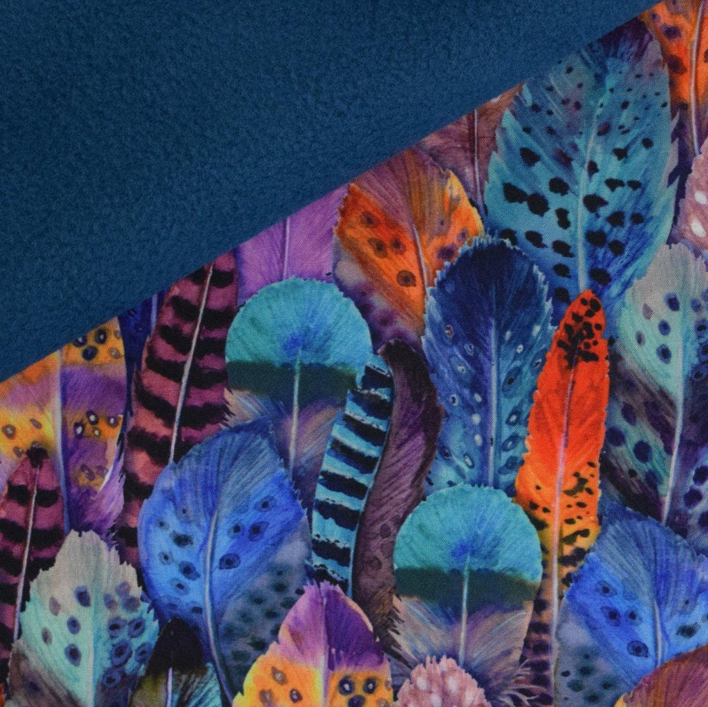 Softshell - Colourful Feathers-Fleece-Jelly Fabrics