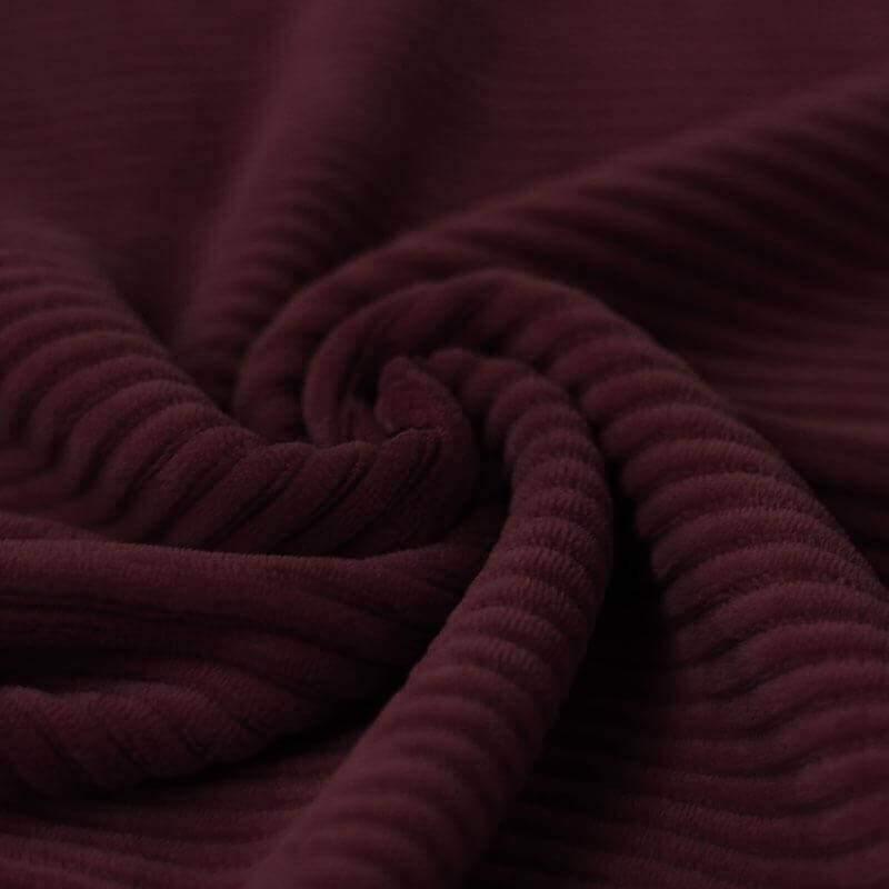 Wide Stretch Corduroy Jersey - Solid Bordeaux-Corduroy-Jelly Fabrics